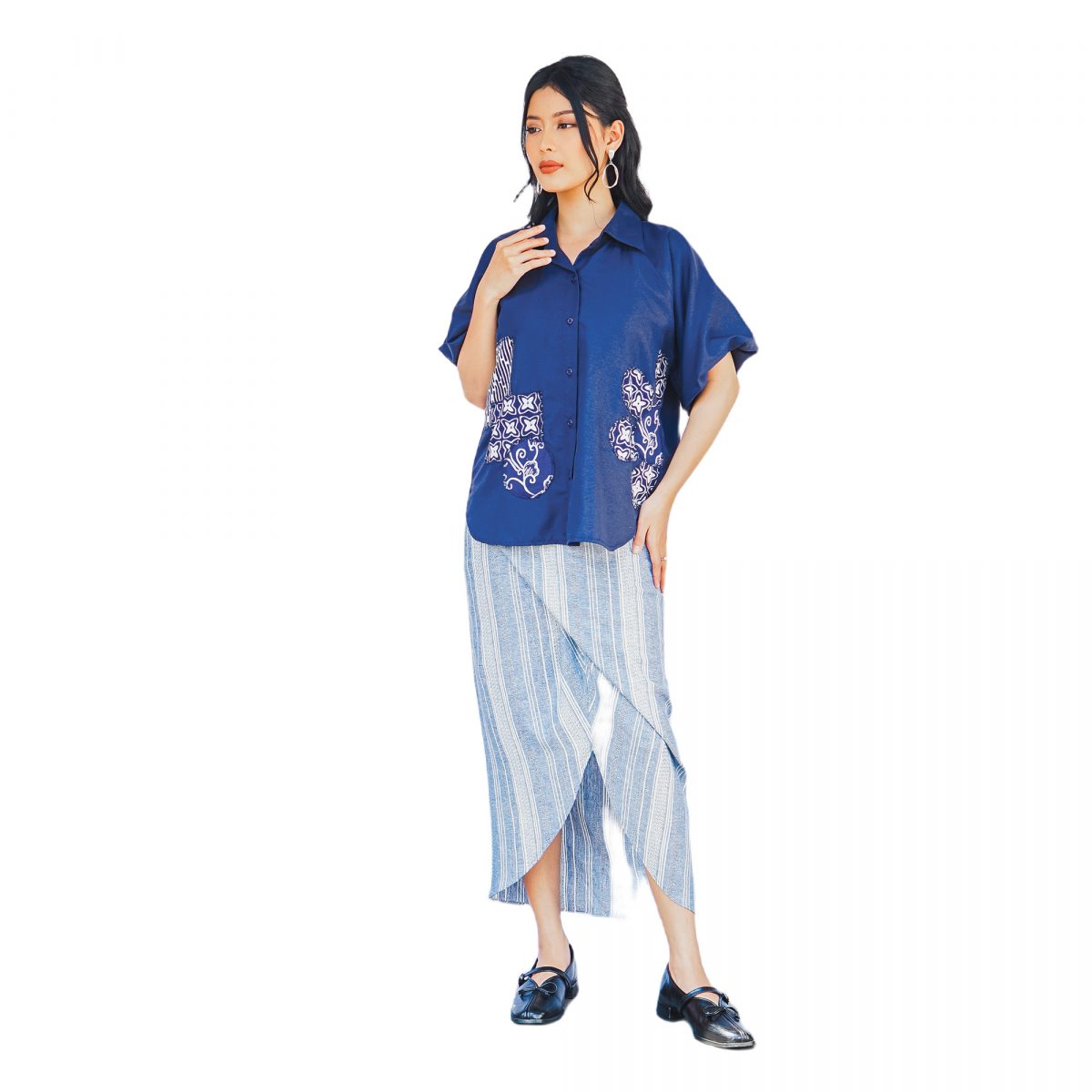 Flower Shirt Navy - Image 6