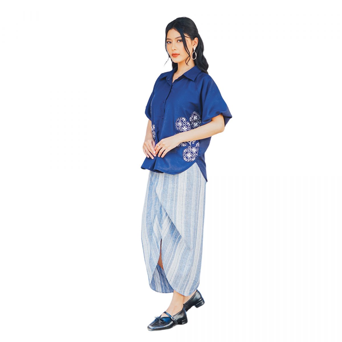 Flower Shirt Navy - Image 3