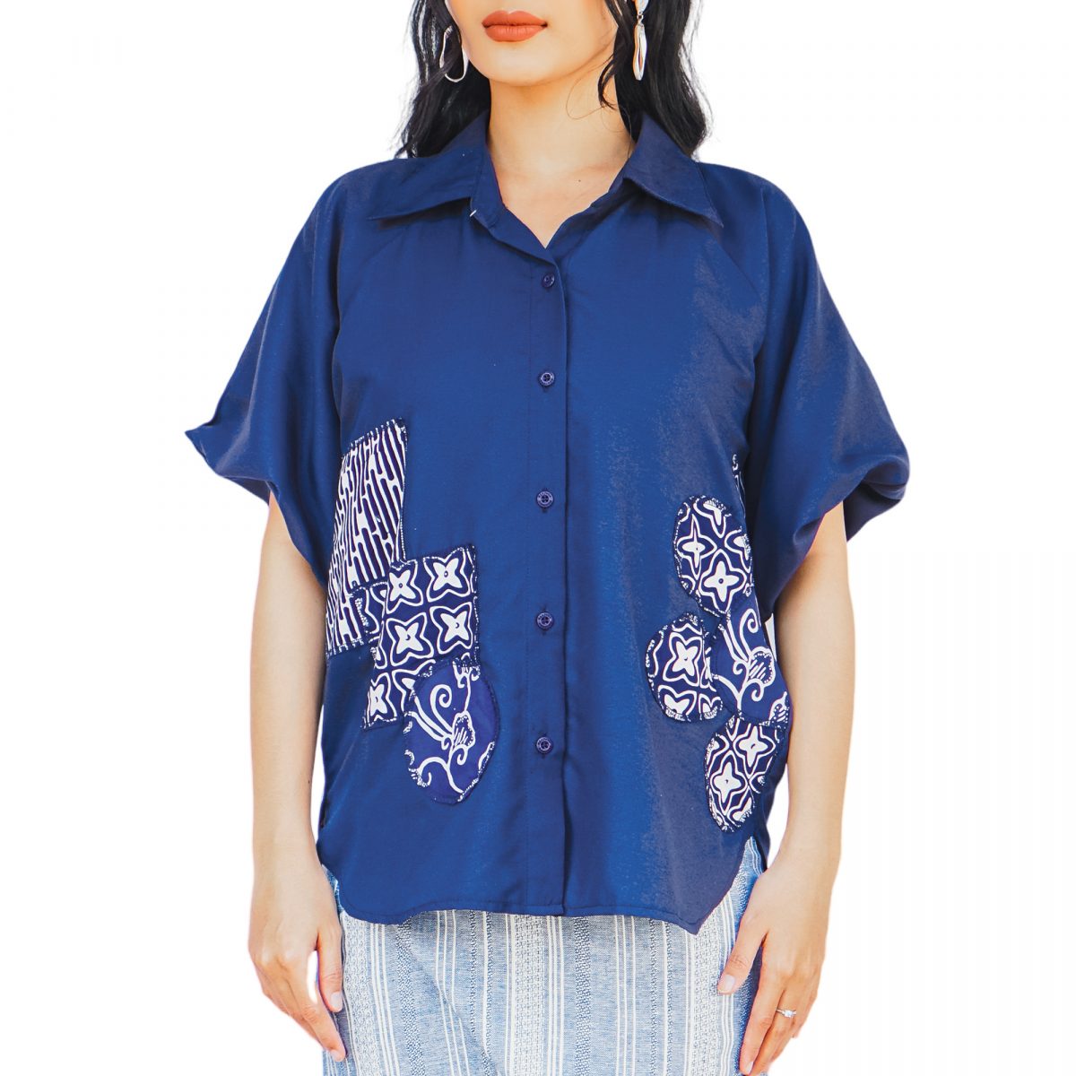 Flower Shirt Navy - Image 2