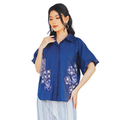 Flower Shirt Navy