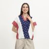 Rosalind Blouse Jumputan Navy