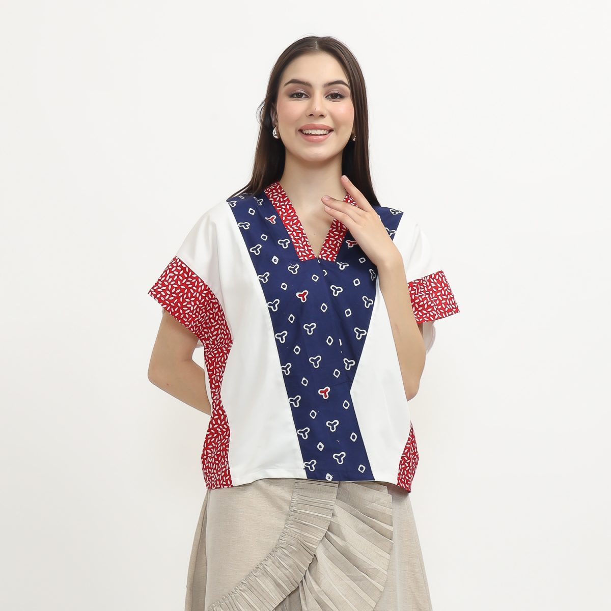 Rosalind Blouse Jumputan Navy
