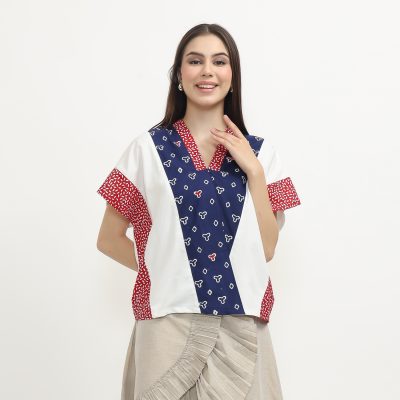 Rosalind Blouse Jumputan Navy