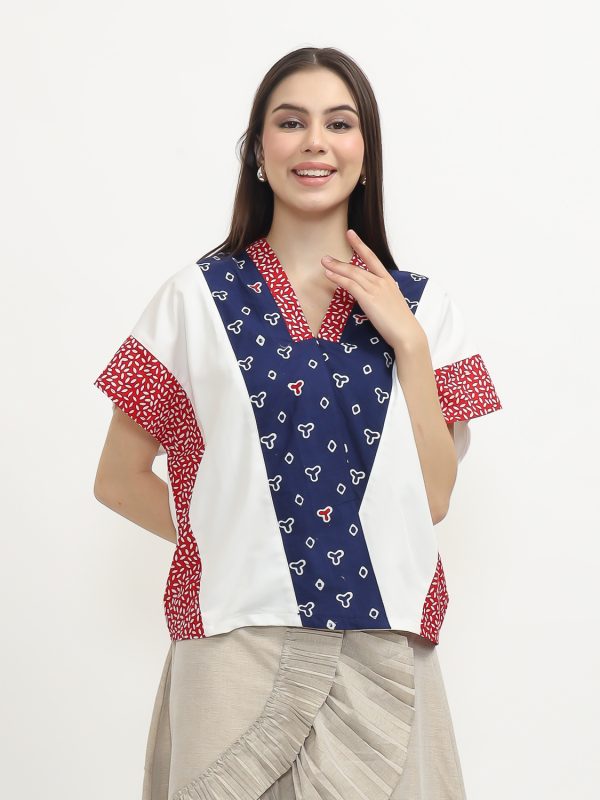 Rosalind Blouse Jumputan Navy