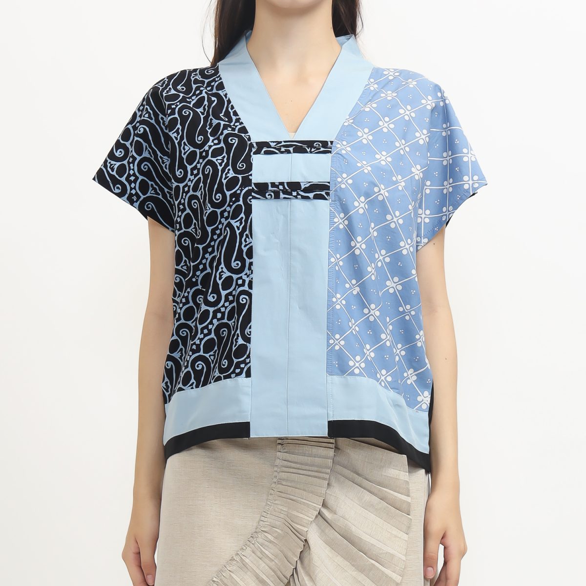 Inara Blouse Black Blue - Image 2