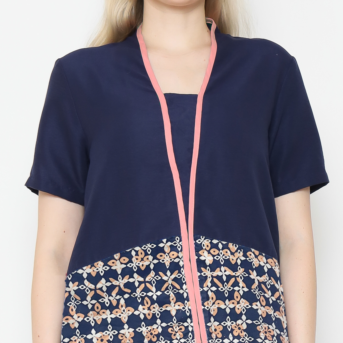 Yuki Blouse Navy Orange - Image 2