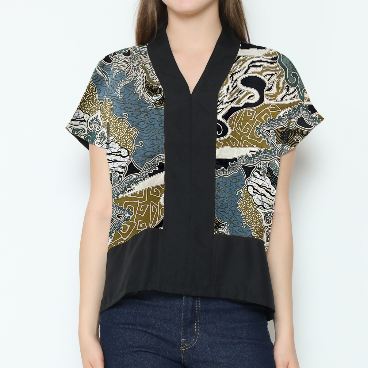 Rosita Blouse Black Green - Image 2