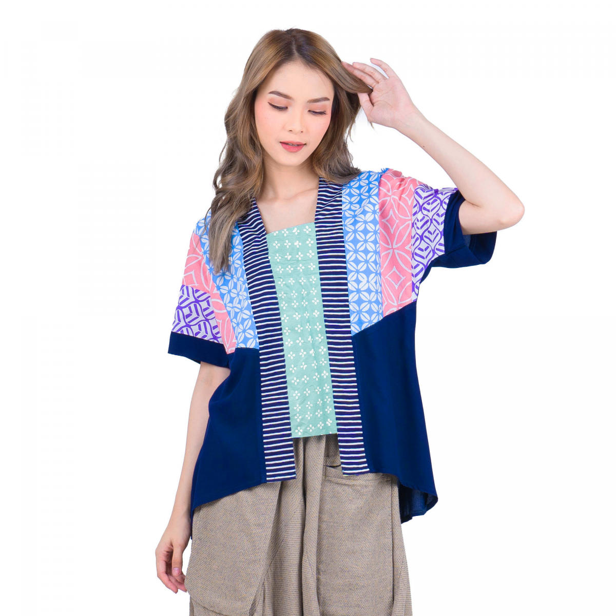 Milana Blouse Multi Navy