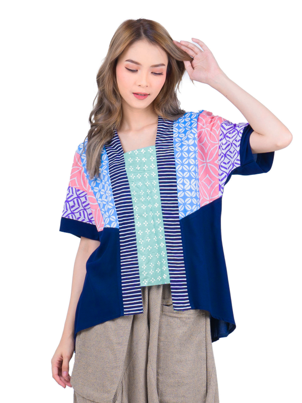 Milana Blouse Multi Navy