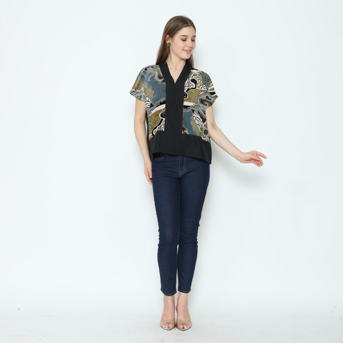 Rosita Blouse Black Green - Image 6