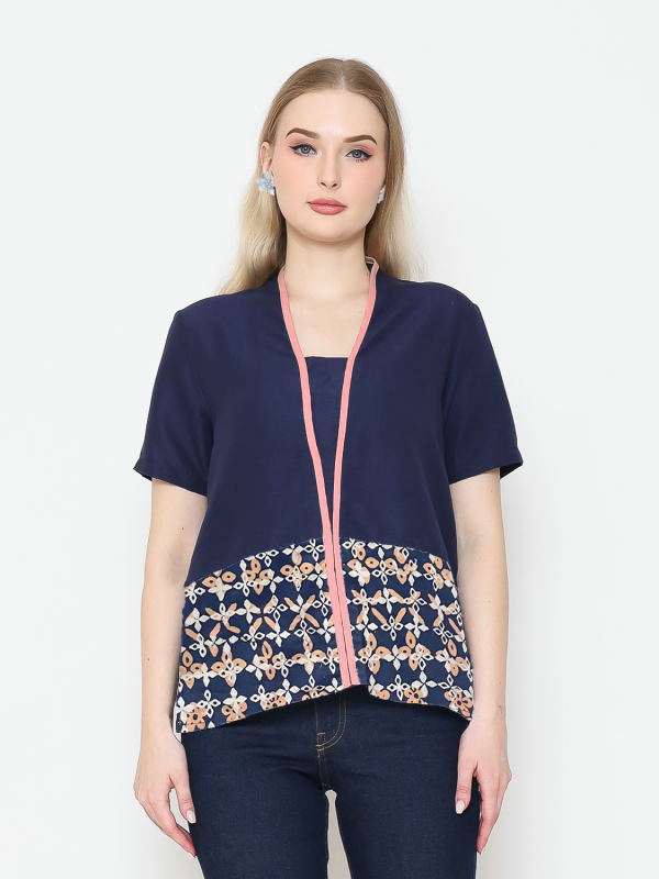 Yuki Blouse Navy Orange