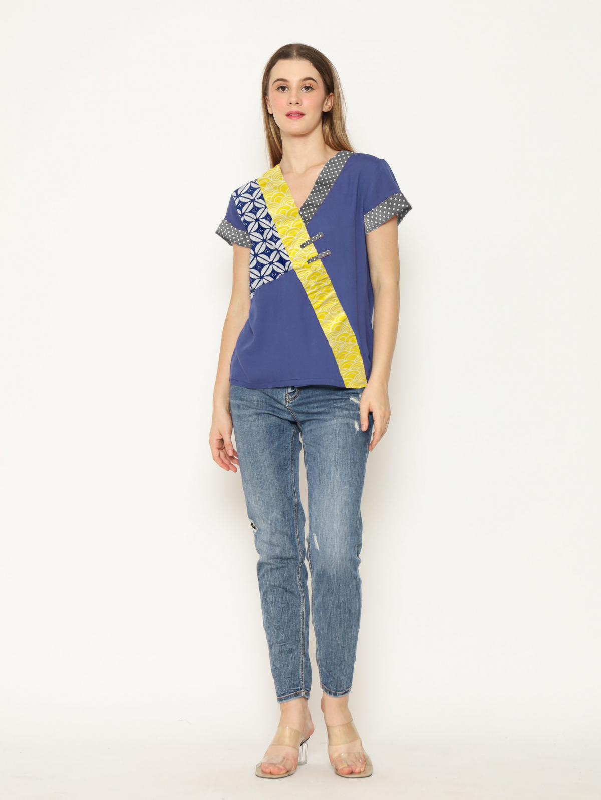 Melissa Blouse Navy Yellow - Image 5
