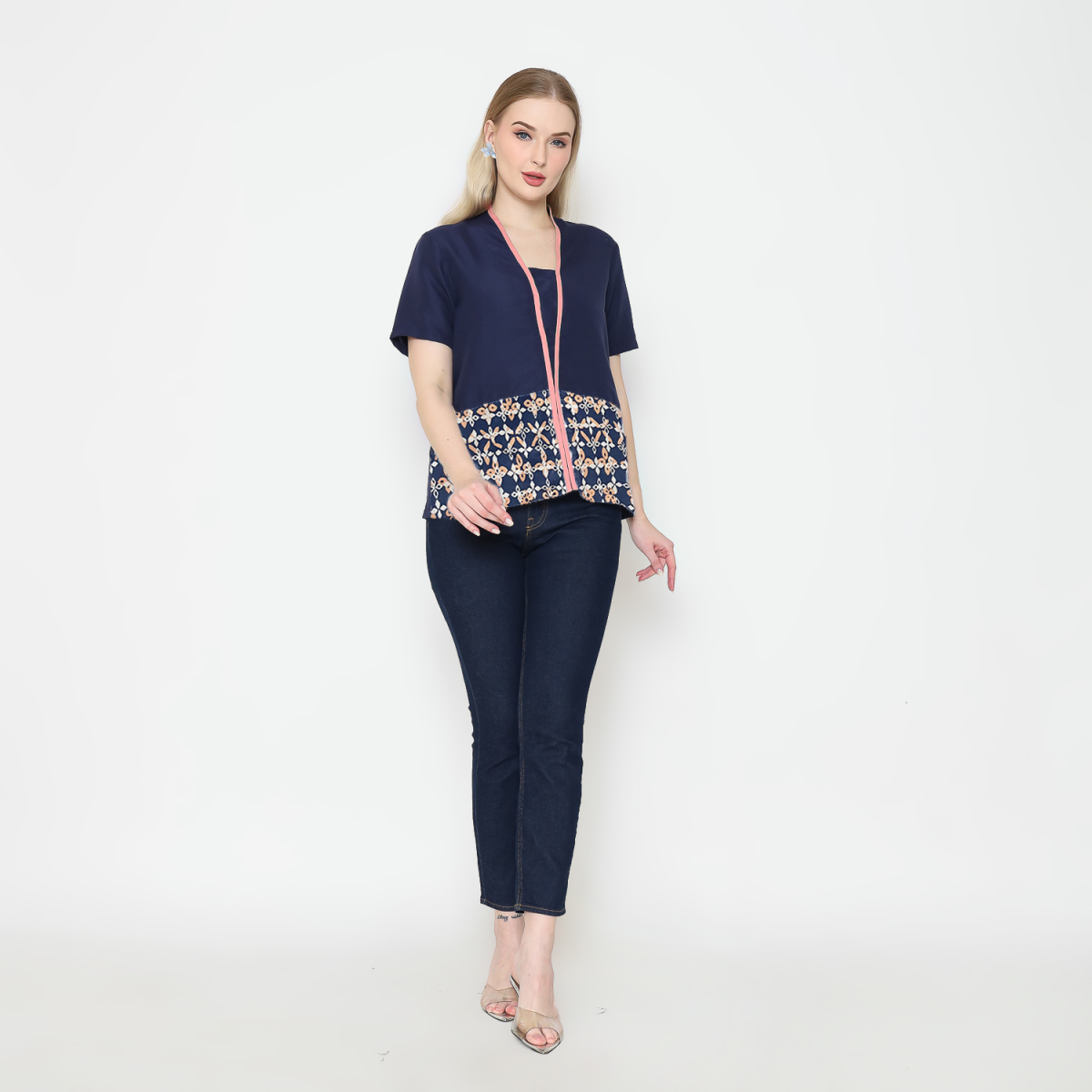 Yuki Blouse Navy Orange - Image 6