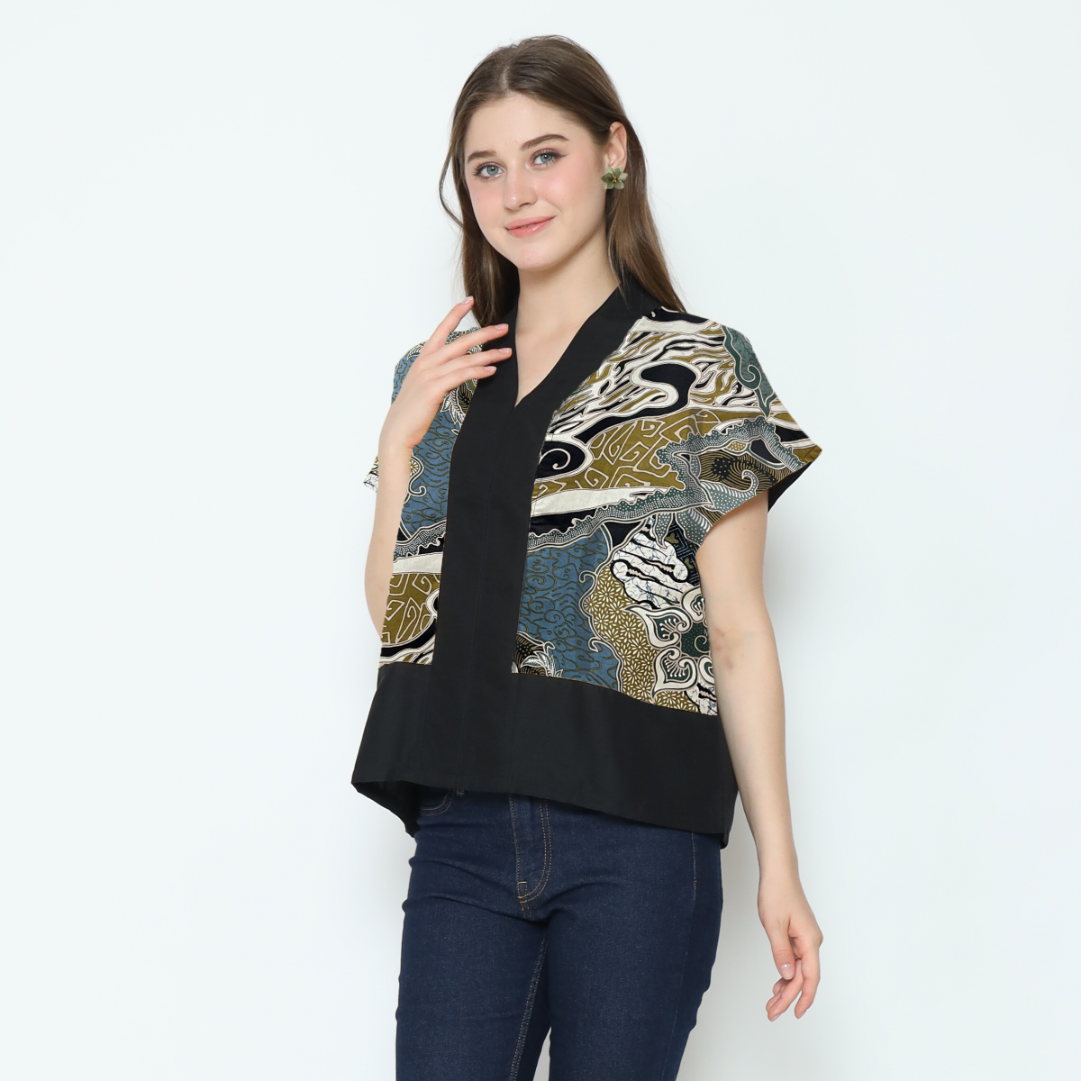 Rosita Blouse Black Green - Image 3