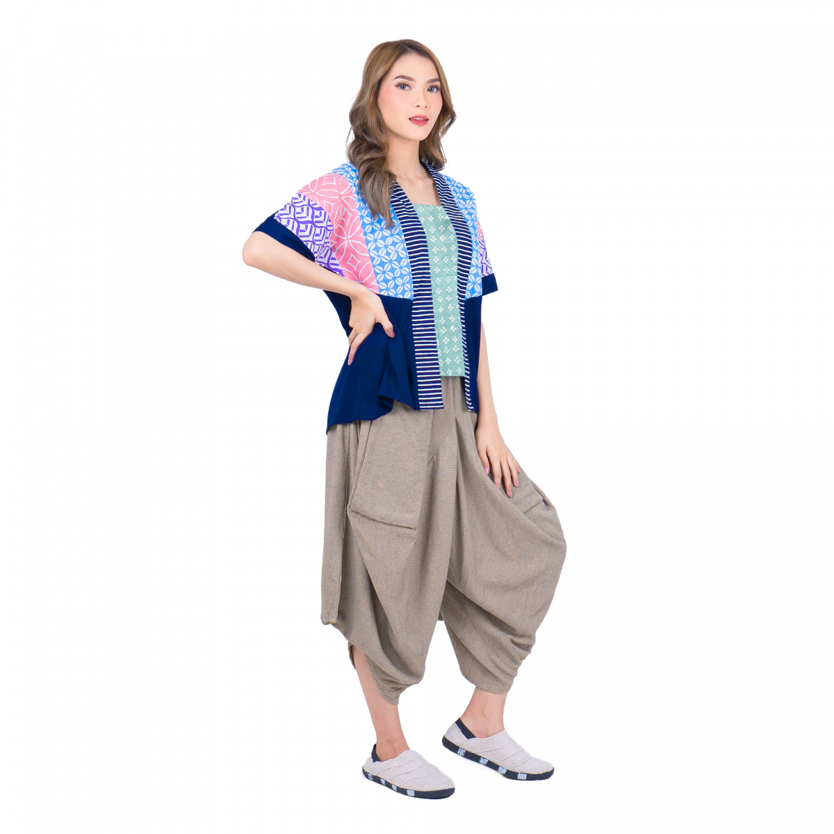 Milana Blouse Multi Navy - Image 4