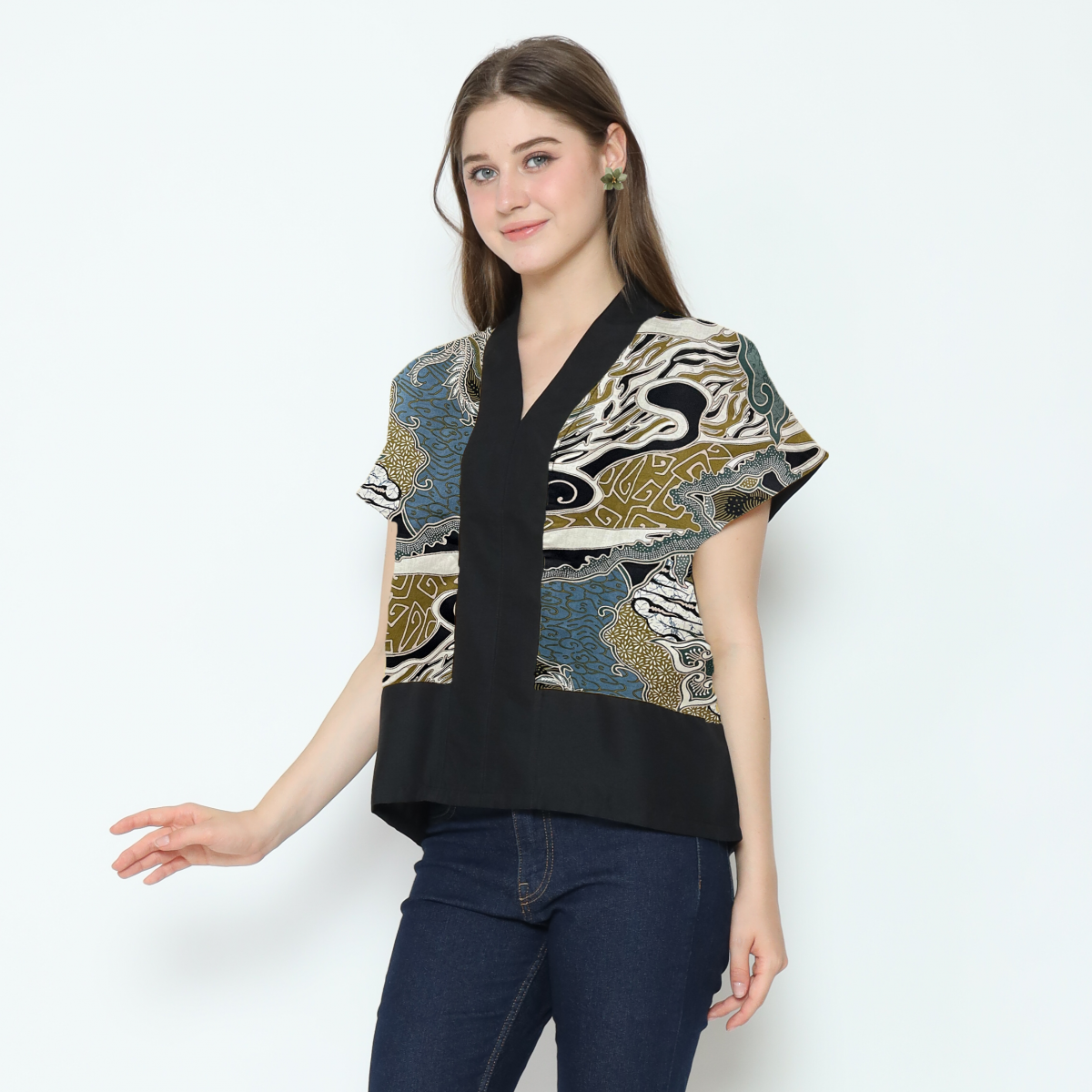 Rosita Blouse Black Green - Image 4