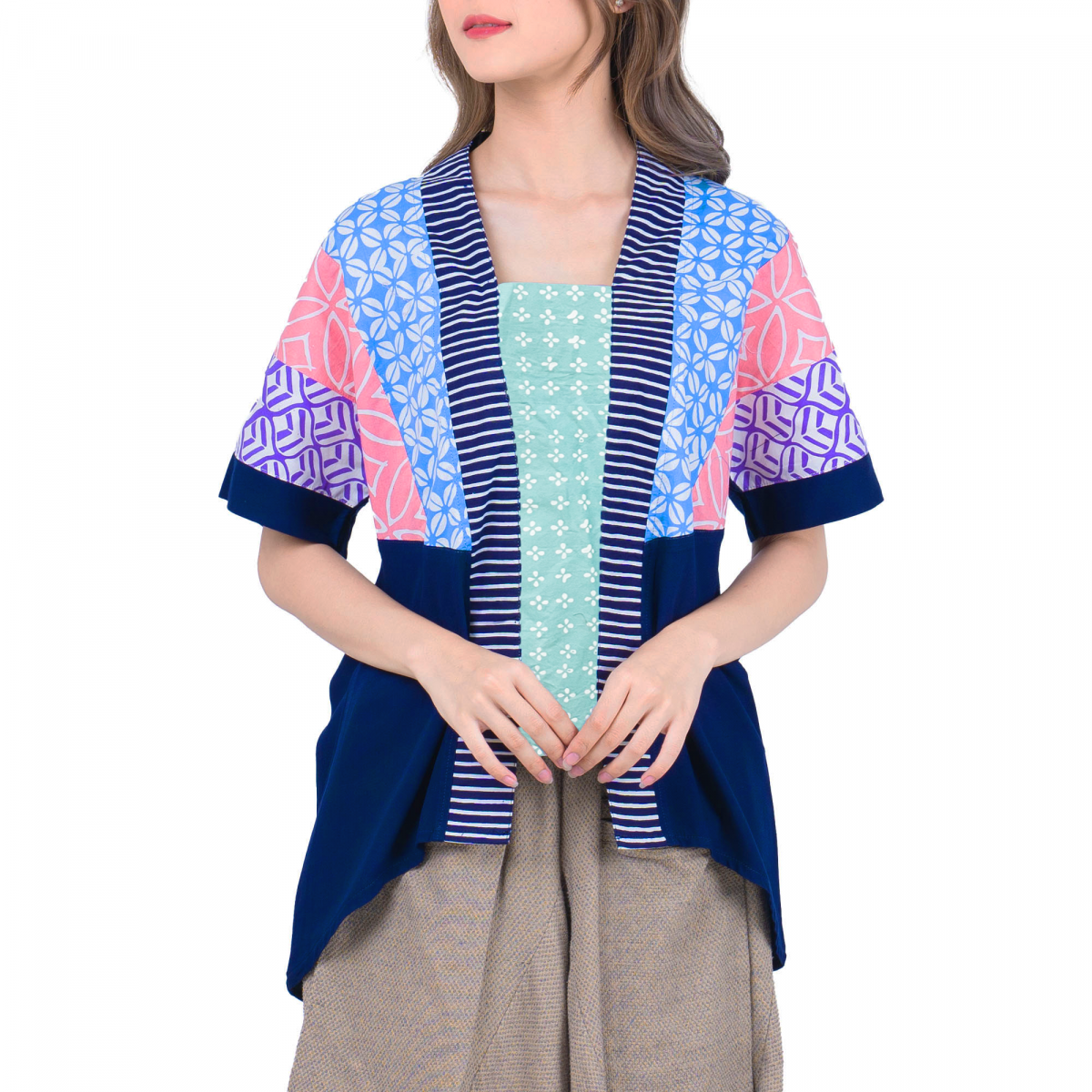 Milana Blouse Multi Navy - Image 2