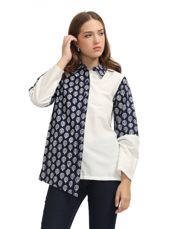 Aska Shirt Navy White