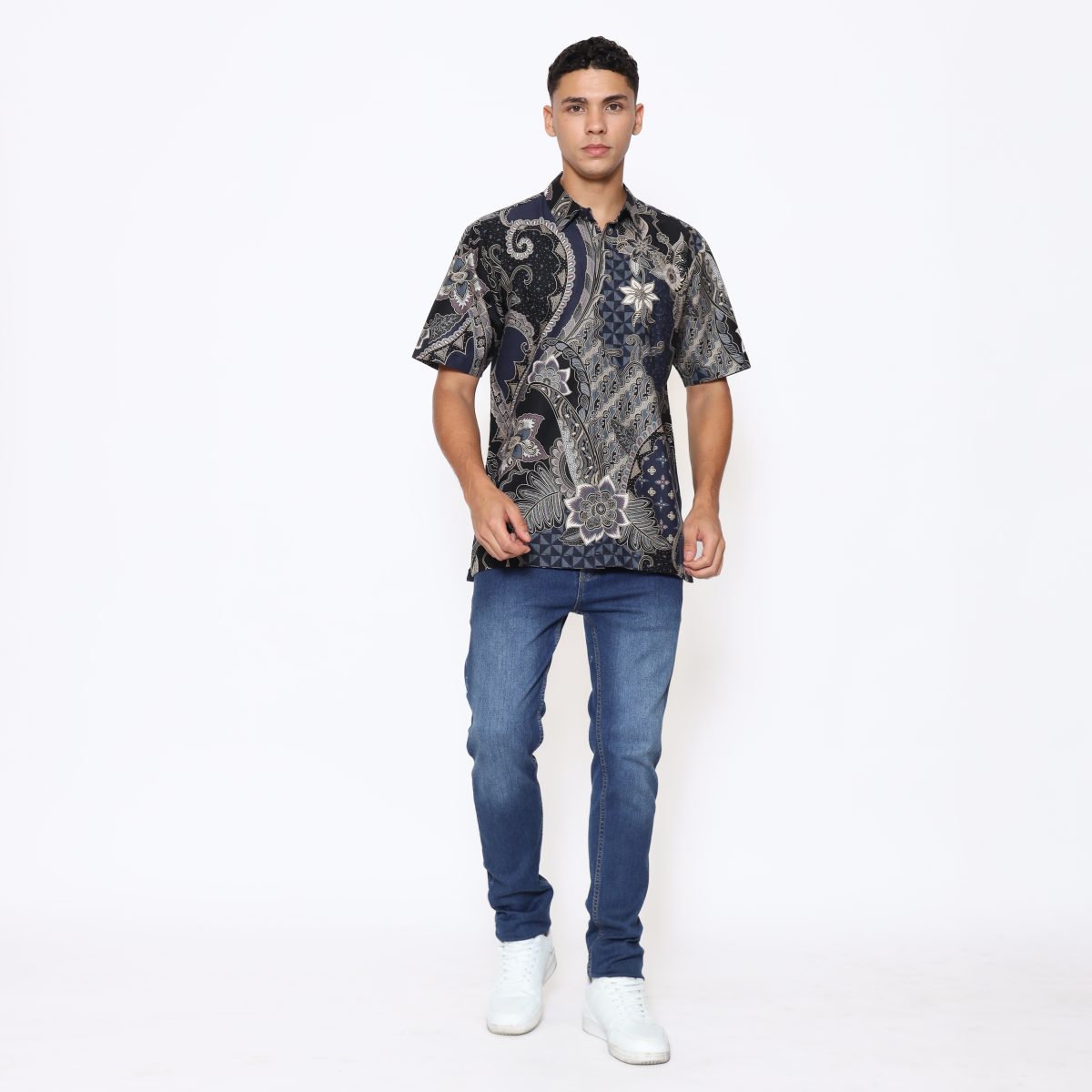 Olsen Shirt Navy Grey - Image 6