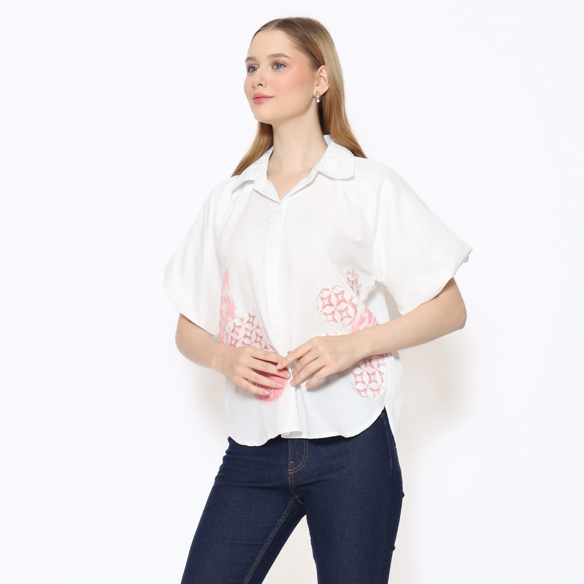 Flower Shirt White Pink - Image 4
