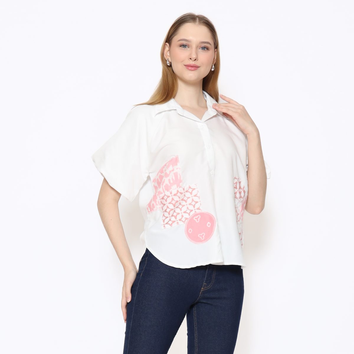 Flower Shirt White Pink - Image 3