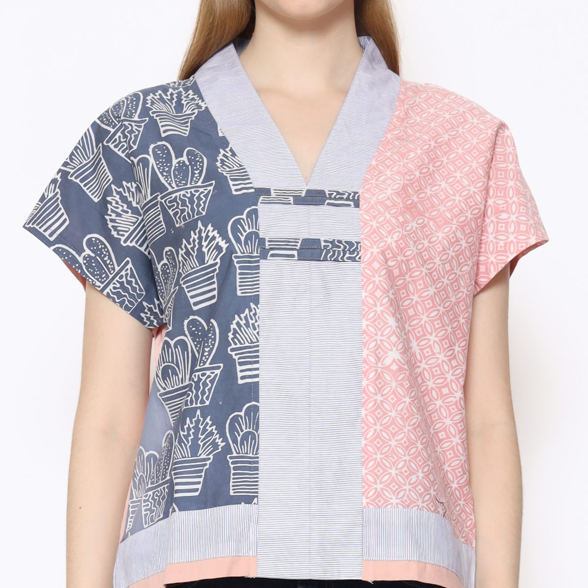 Inara Blouse Grey Pink - Image 2