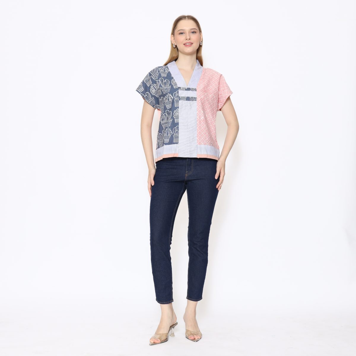Inara Blouse Grey Pink - Image 7