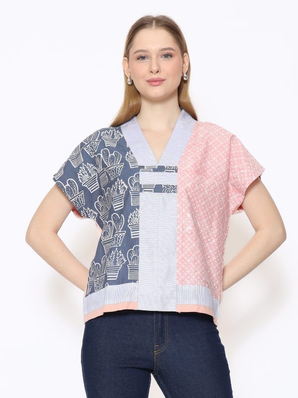 Inara Blouse Grey Pink