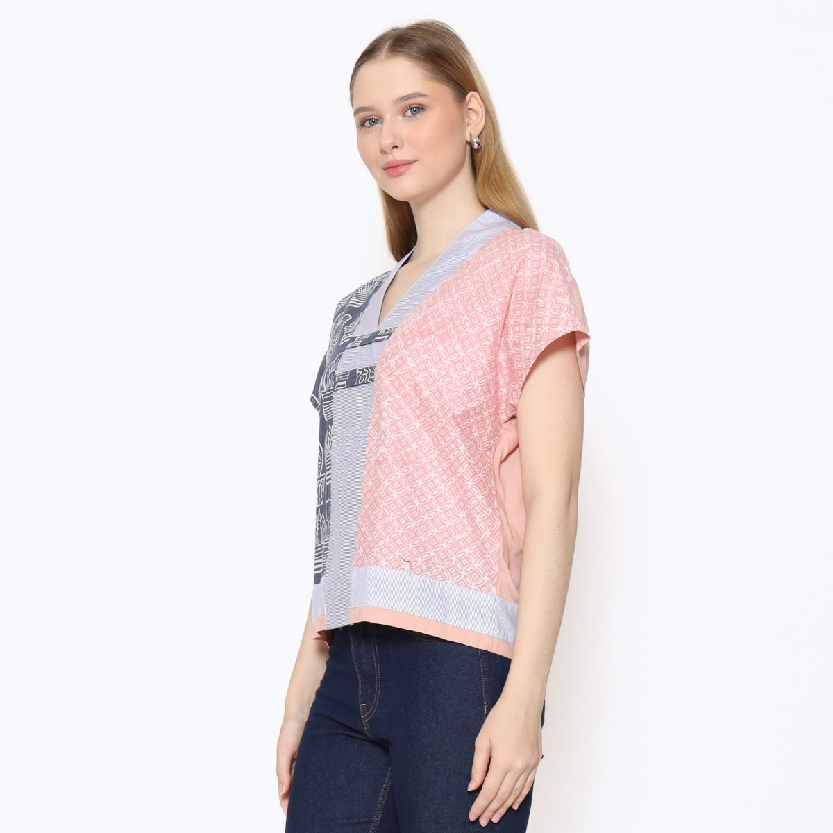 Inara Blouse Grey Pink - Image 4