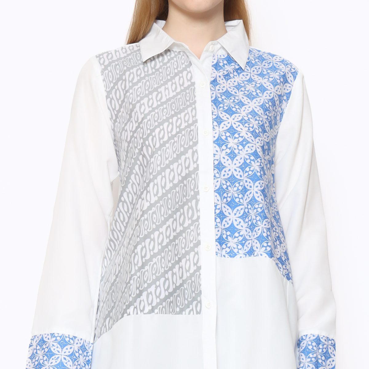 Raina Shirt Blue Cream - Image 2