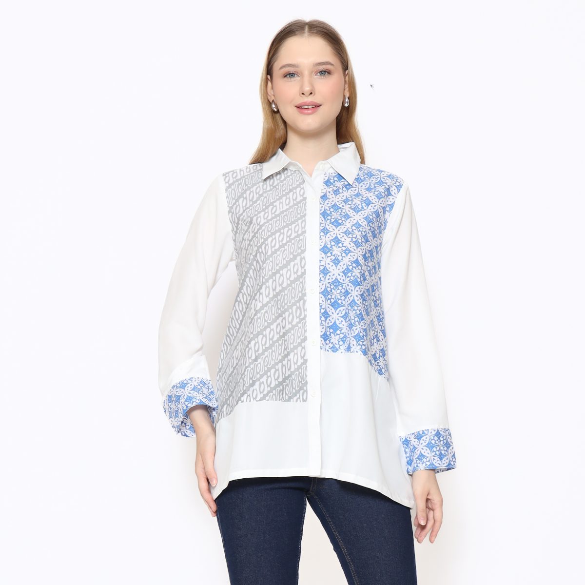 Raina Shirt Blue Cream