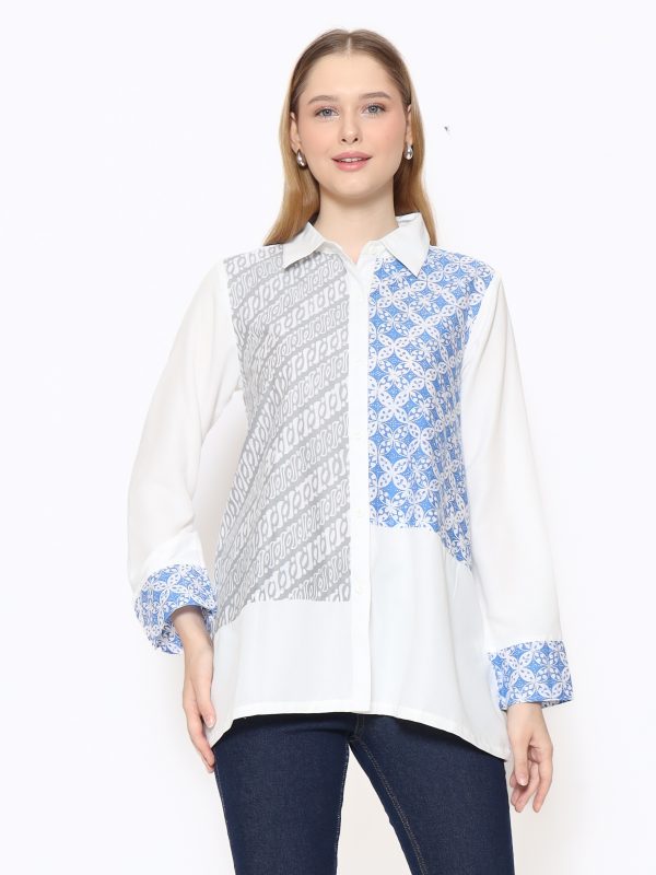 Raina Shirt Blue Cream
