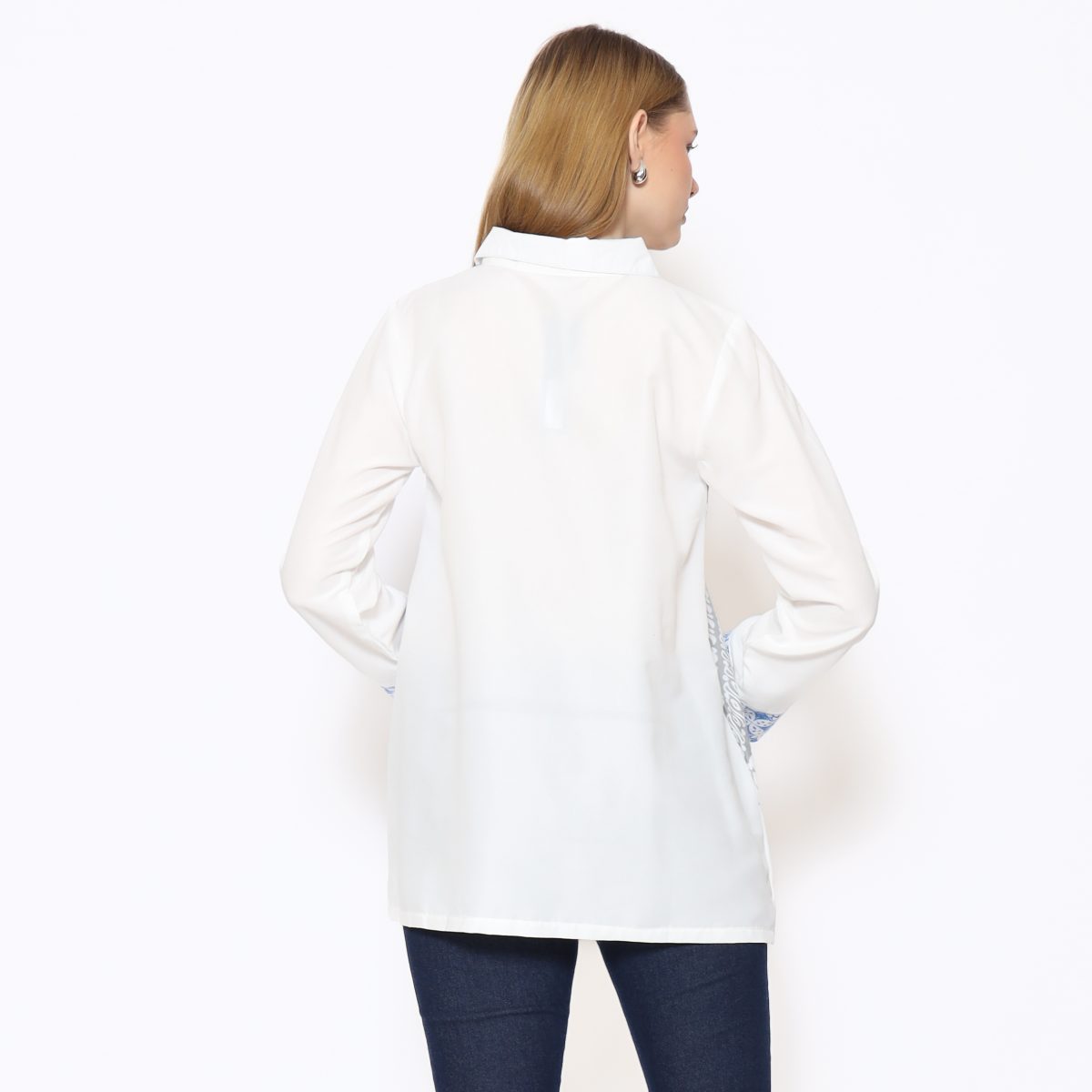 Raina Shirt Blue Cream - Image 5