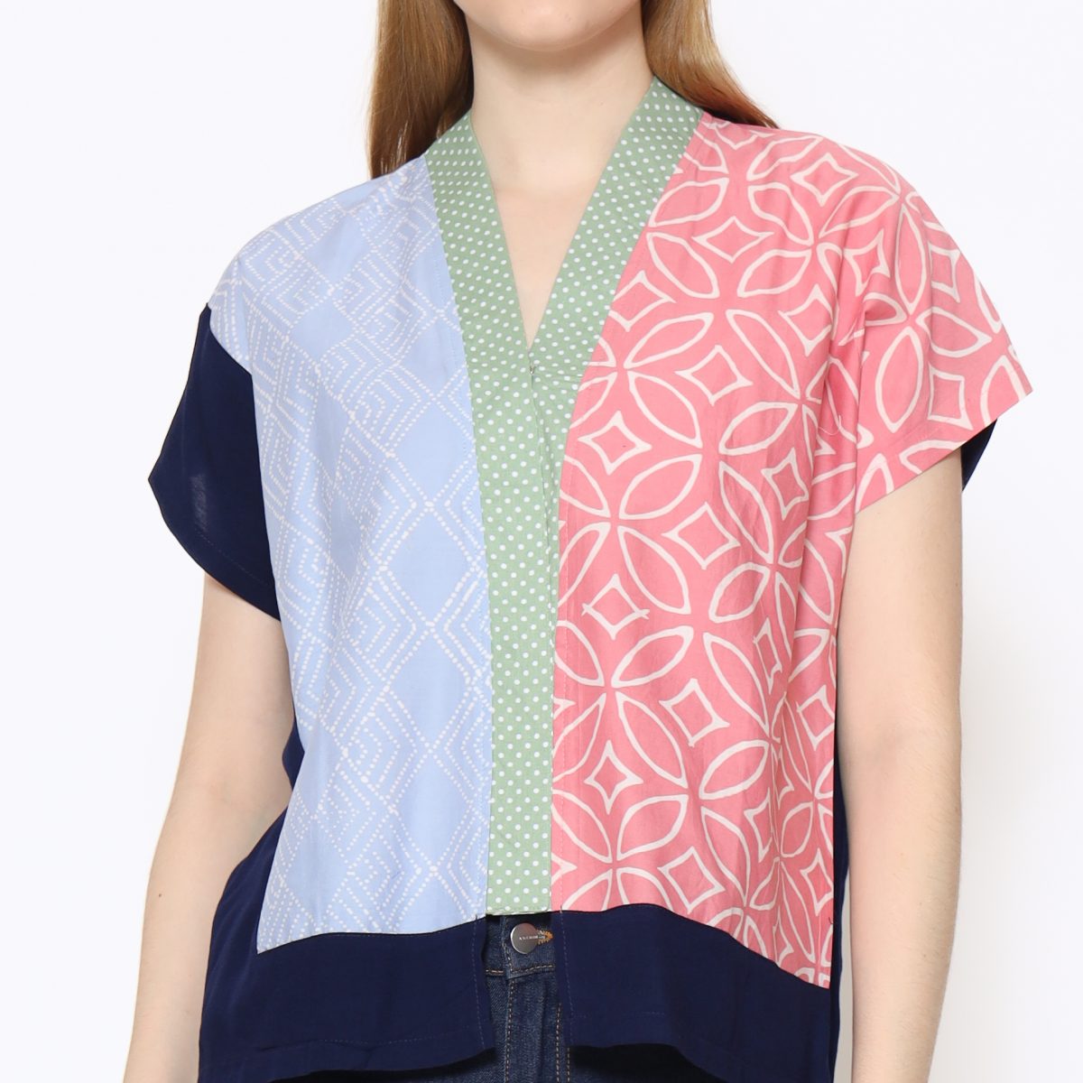 Fidelya Blouse Pink Blue - Image 2