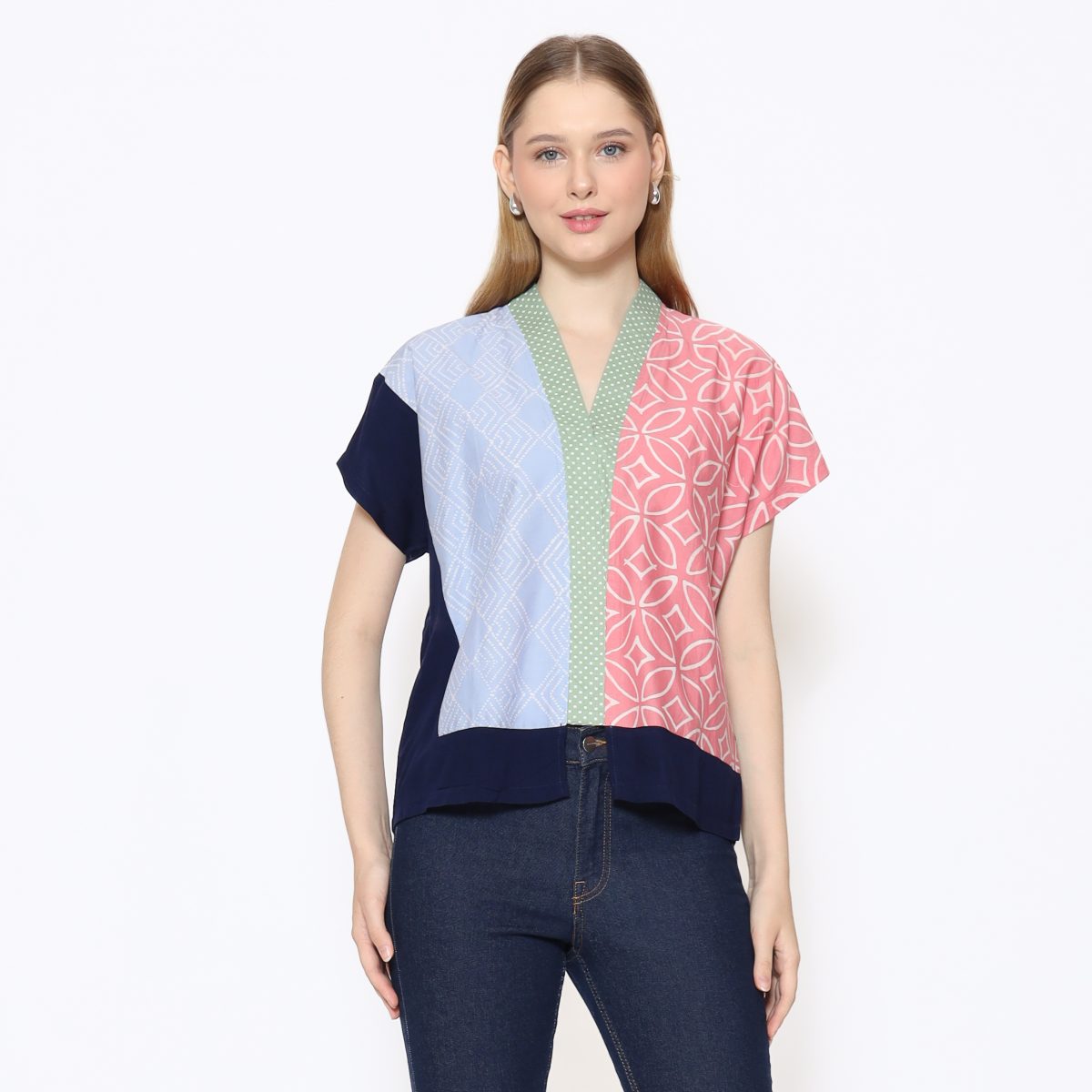 Fidelya Blouse Pink Blue