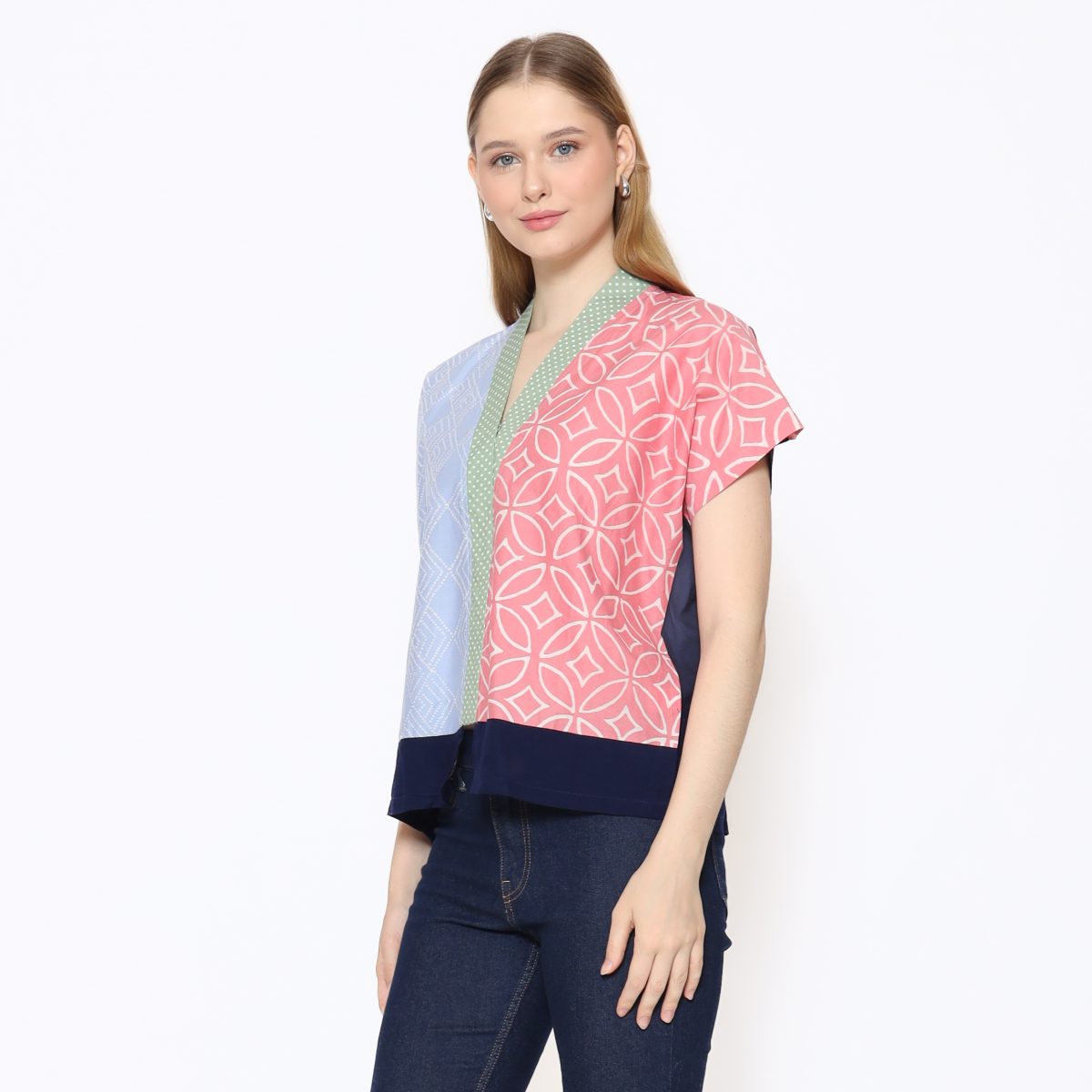 Fidelya Blouse Pink Blue - Image 4