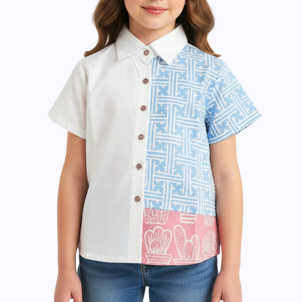 Agnes Shirt Kids Maze Blue - Image 2