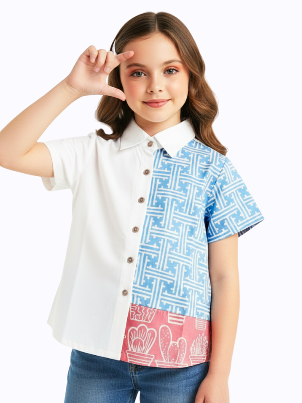 Agnes Shirt Kids Maze Blue