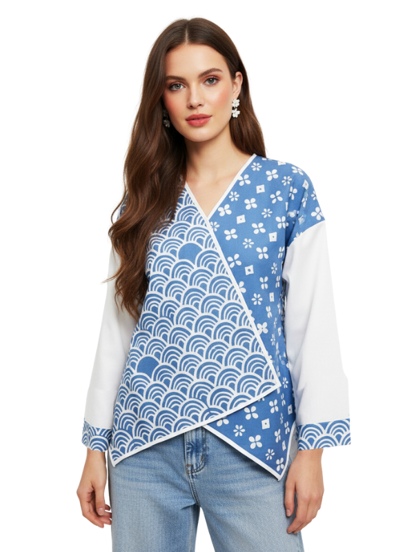 Fitria Blouse Wave Blue