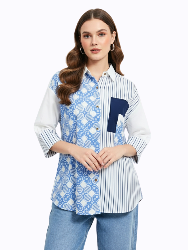 Emira Shirt Kawung Blue