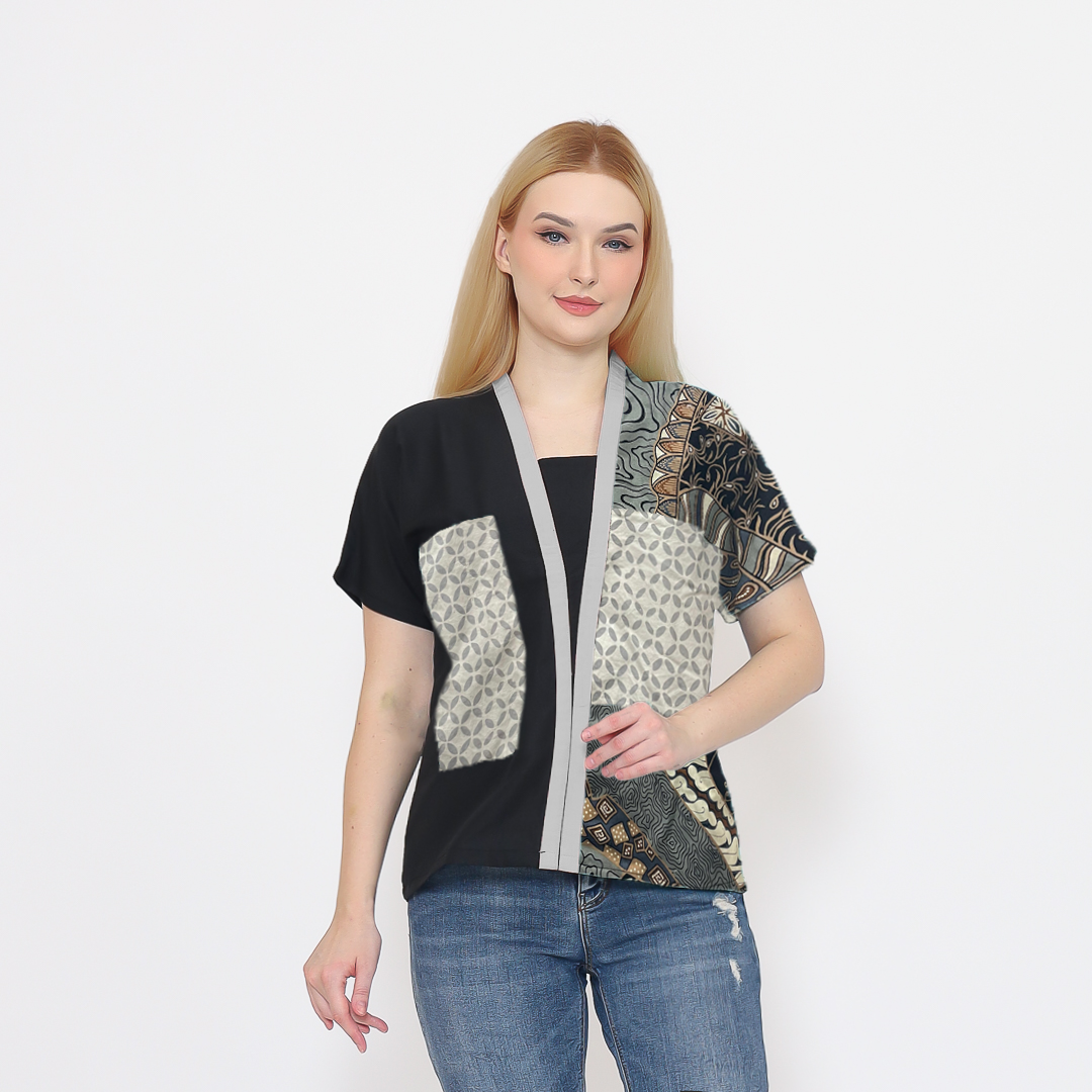 Daneli Blouse Black Green - Image 3