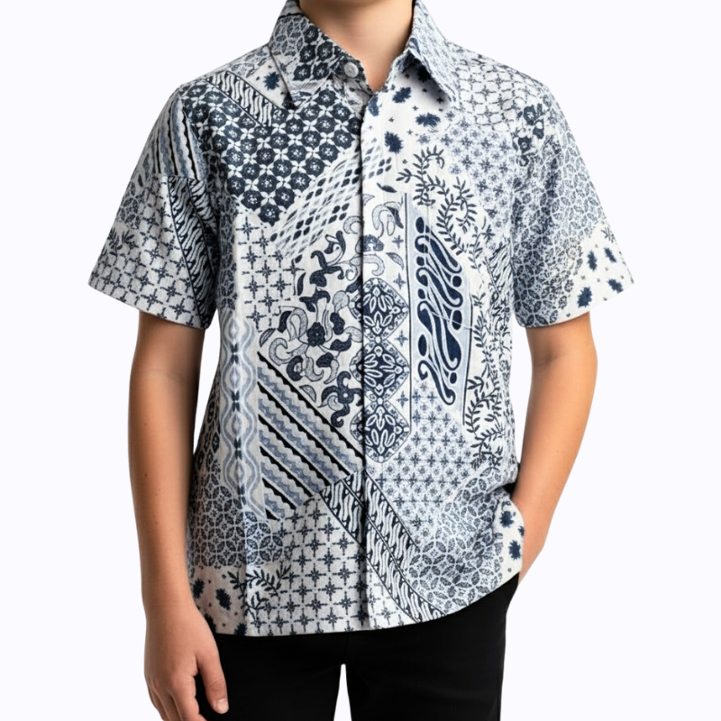 Varo Shirt Grey Navy - Image 2