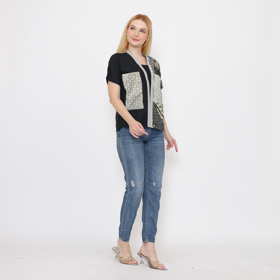 Daneli Blouse Black Green - Image 4