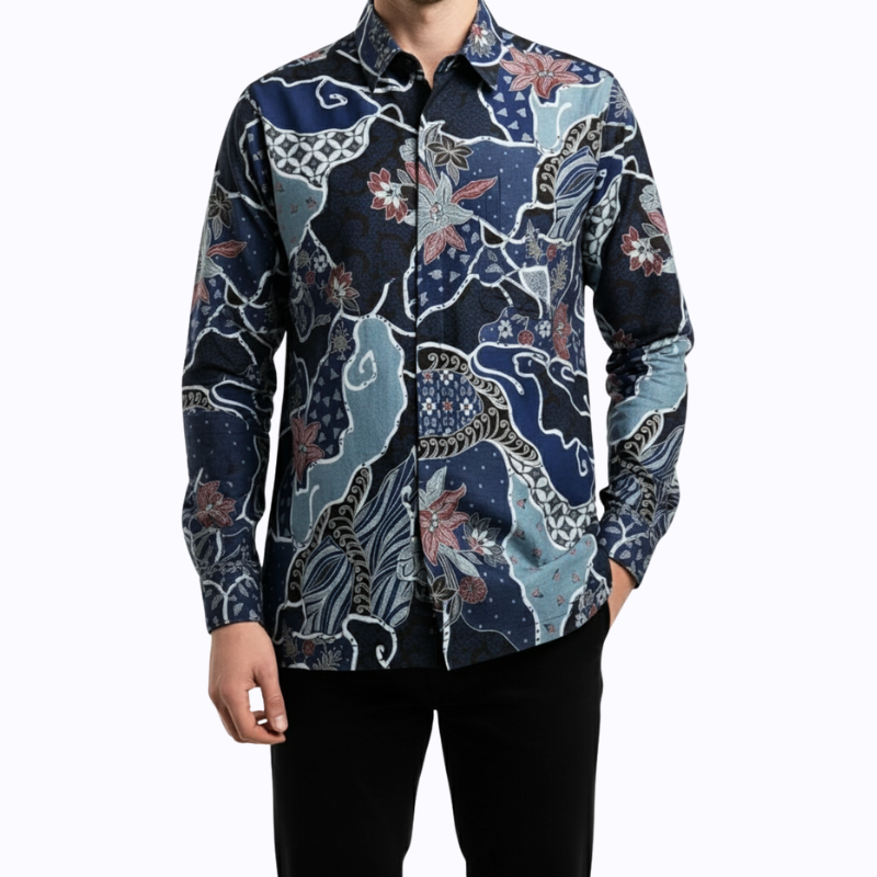 Zafran Shirt Navy - Image 2