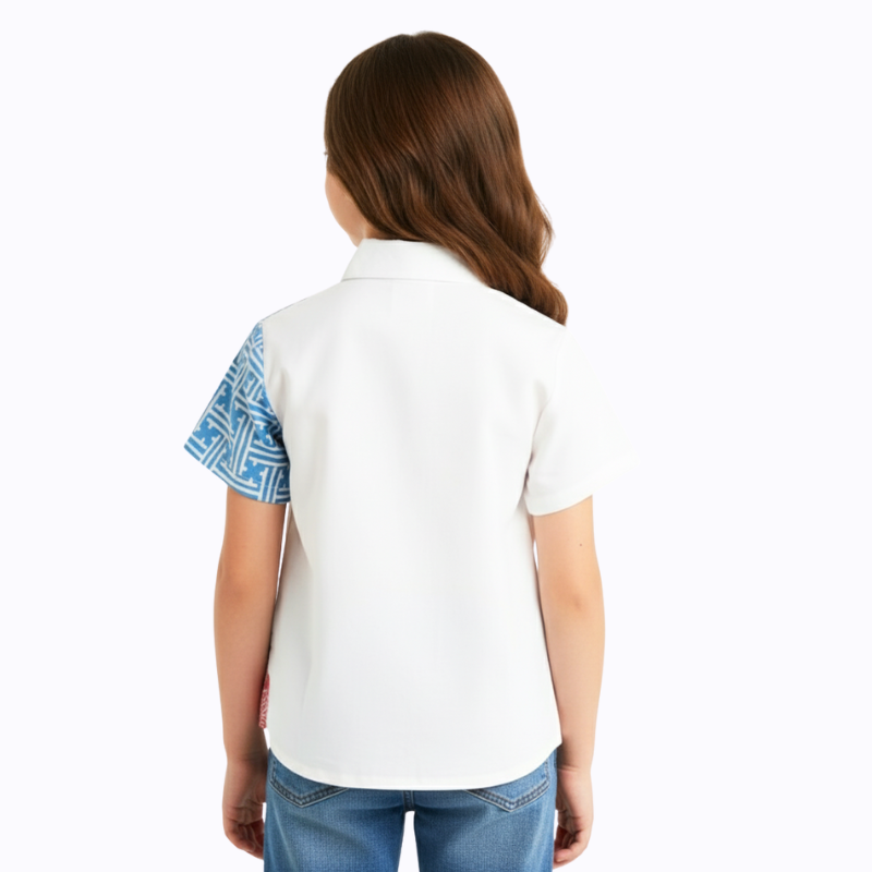 Agnes Shirt Kids Maze Blue - Image 5