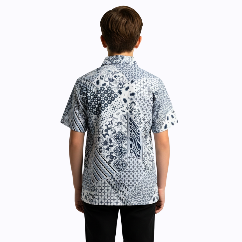 Varo Shirt Grey Navy - Image 4