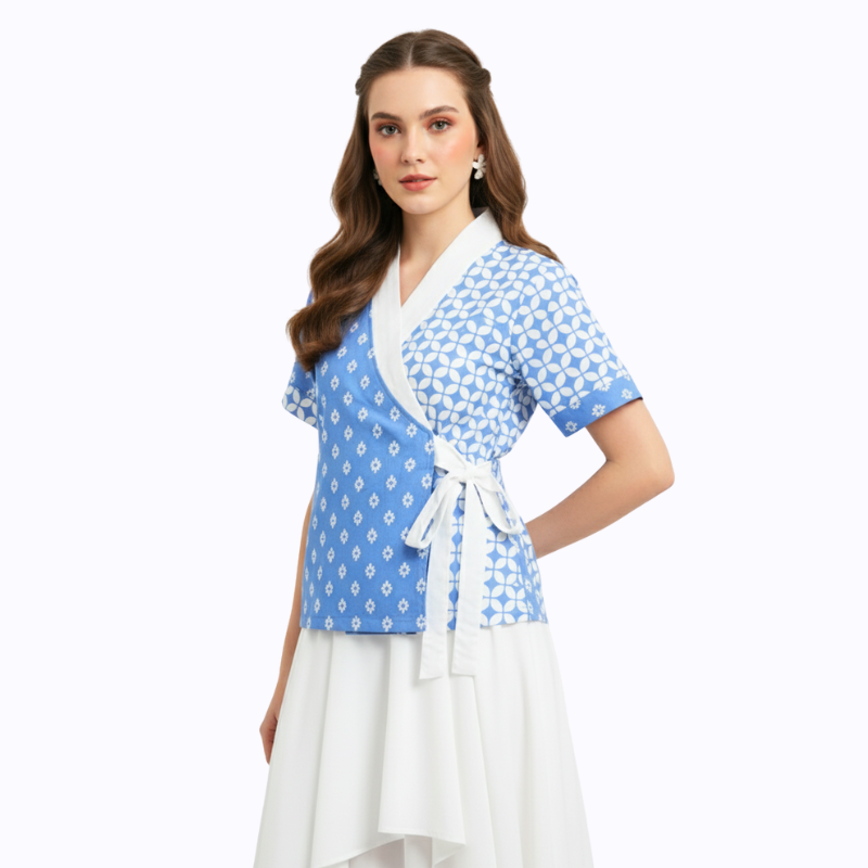 Misaki Blouse Blue - Image 3