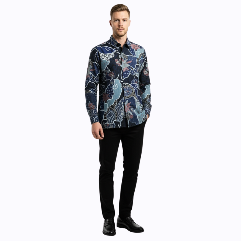 Zafran Shirt Navy - Image 4