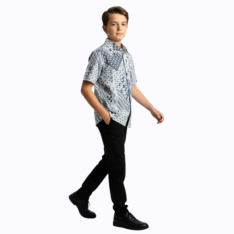 Varo Shirt Grey Navy - Image 3