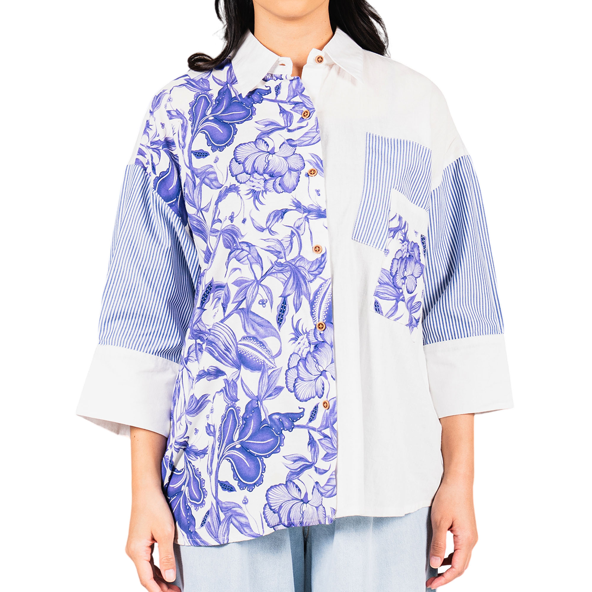 Emira Shirt Flower Blue - Image 2